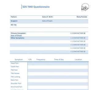 SDS TMD QUESTIONNAIRE